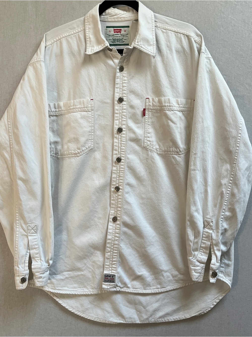 Levis Mens Cotton Denim Button Front Utility Shirt Jacket Shacket Sz L